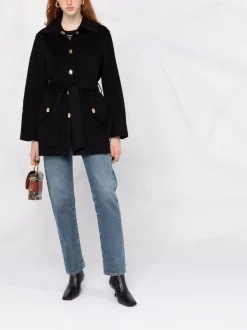 ( Positively Conscious ) Maje Mantel Mit Bindegürtel BLACK -Maje Verkäufe 2024 16984644 34031689 600