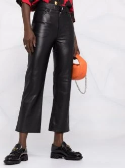 Maje BLACK Lederhose Mit Hohem Bund Damen -Maje Verkäufe 2024 16986000 34237497 600