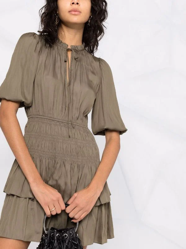 ( Permanente Kollektion ) Maje Gerafftes Kleid Mit Geknotetem Kragen Damen 6 ( Permanente Kollektion ) Maje Gerafftes Kleid Mit Geknotetem Kragen Damen - Image 4