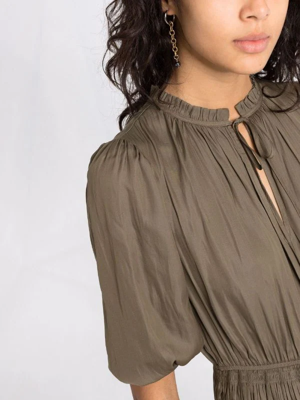 ( Permanente Kollektion ) Maje Gerafftes Kleid Mit Geknotetem Kragen Damen 4 ( Permanente Kollektion ) Maje Gerafftes Kleid Mit Geknotetem Kragen Damen - Image 2