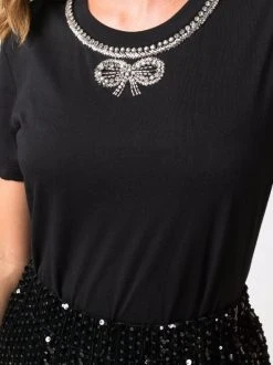 ( Positively Conscious ) Maje T-Shirt Mit Verziertem V-Ausschnitt BLACK -Maje Verkäufe 2024 17170390 34803105 600