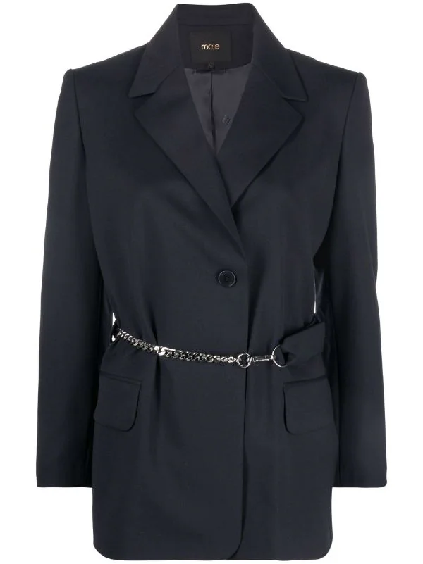 ( Positively Conscious ) Maje Einreihiger Blazer Mit Gürtel Damen 3 ( Positively Conscious ) Maje Einreihiger Blazer Mit Gürtel Damen