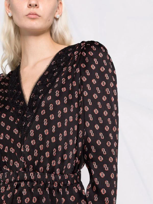 Maje Langärmeliger Playsuit Little Black M Monogramme 7 Maje Langärmeliger Playsuit Little Black M Monogramme - Image 5