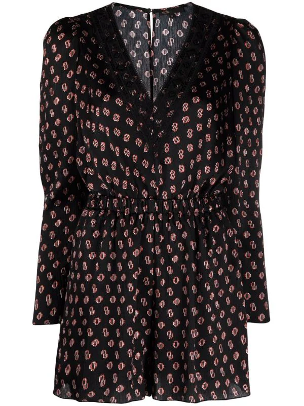 Maje Langärmeliger Playsuit Little Black M Monogramme 3 Maje Langärmeliger Playsuit Little Black M Monogramme