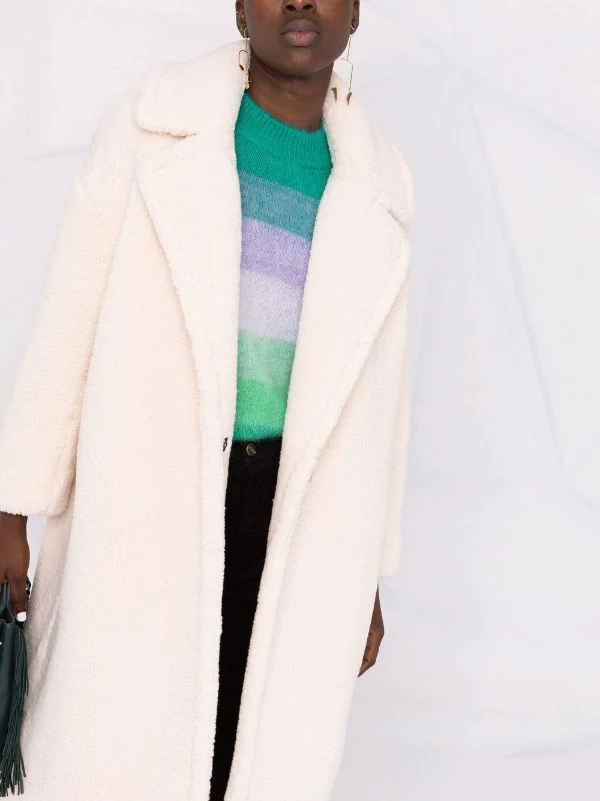 Maje Ecru Teddy-Mantel Im Oversized-Look Damen 7 Maje Ecru Teddy-Mantel Im Oversized-Look Damen - Image 5