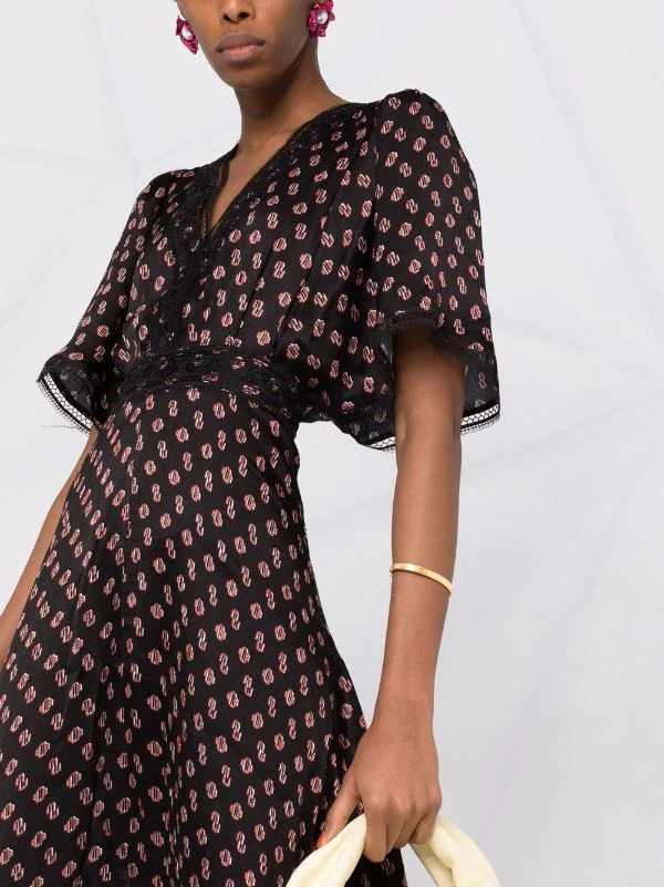 Maje Seidenkleid Mit Monogramm Damen 7 Maje Seidenkleid Mit Monogramm Damen - Image 5