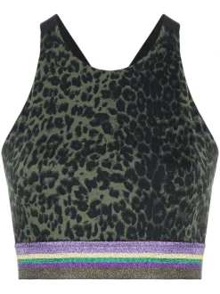 ( Positively Conscious ) Maje Khaki Leopard Print Louna Top Damen