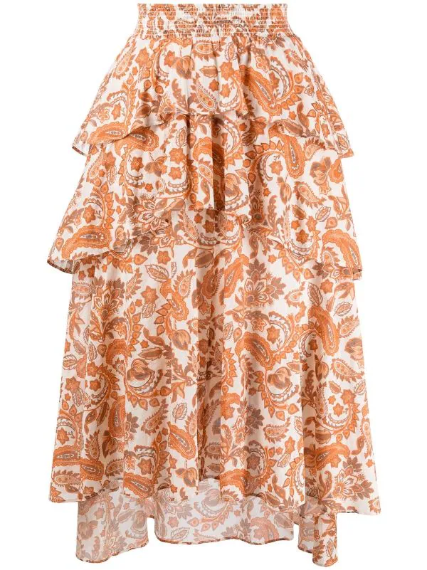 ( Neue Saison ) Maje Asymmetrischer Rock Mit Paisley-Print Damen 3 ( Neue Saison ) Maje Asymmetrischer Rock Mit Paisley-Print Damen