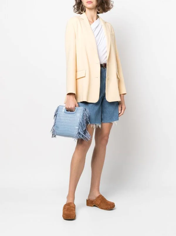 ( Neue Saison ) Maje BLUE JEAN Handtasche Mit Krokomuster Damen 4 ( Neue Saison ) Maje BLUE JEAN Handtasche Mit Krokomuster Damen - Image 2