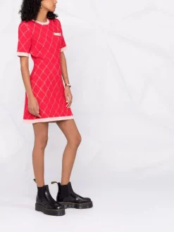 ( Exklusiv ) Maje Kleid Mit Rautenmuster 0515 Red -Maje Verkäufe 2024 17558746 36757496 600