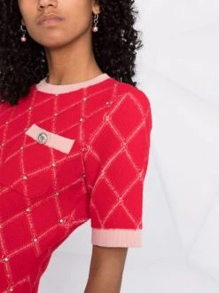 ( Exklusiv ) Maje Kleid Mit Rautenmuster 0515 Red -Maje Verkäufe 2024 17558746 36757499 600