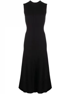 ( Neue Saison ) Maje Black Midikleid Mit Raffung Damen