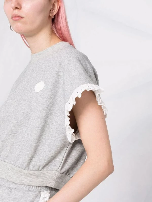 ( Neue Saison ) Maje Oberteil Mit Spitzenborten GREY 5 ( Neue Saison ) Maje Oberteil Mit Spitzenborten GREY - Image 3