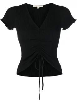 ( Neue Saison ) Maje Gerafftes T-Shirt 2517 BLACK