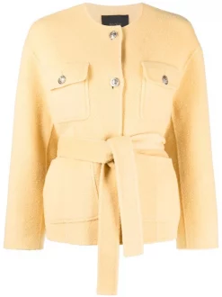 ( Neue Saison ) Maje Yellow Jacke Mit Gürtel Damen