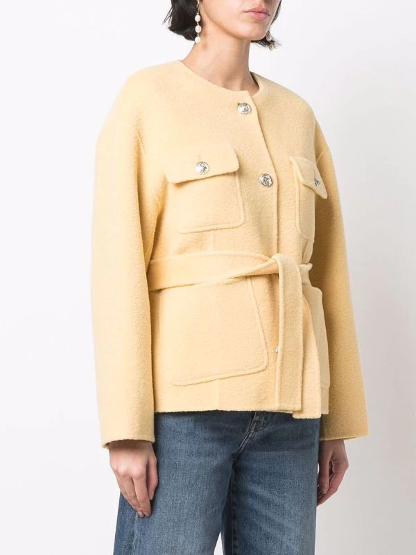 ( Neue Saison ) Maje Yellow Jacke Mit Gürtel Damen 5 ( Neue Saison ) Maje Yellow Jacke Mit Gürtel Damen - Image 3