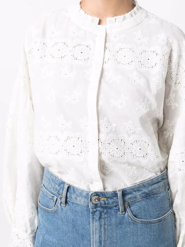 ( Neue Saison ) Maje Hemd Mit Lochstickerei Damen 7 ( Neue Saison ) Maje Hemd Mit Lochstickerei Damen - Image 5