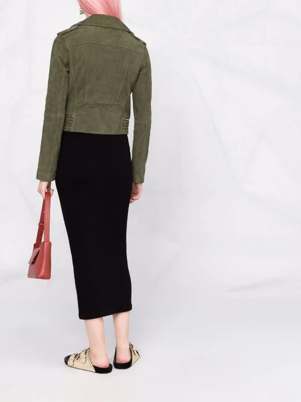 ( Neue Saison ) Maje Bikerjacke Aus Wildleder Khaki 8 ( Neue Saison ) Maje Bikerjacke Aus Wildleder Khaki - Image 6