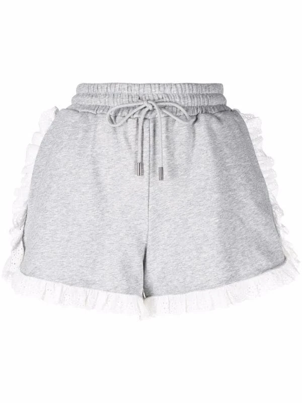 ( Neue Saison ) Maje Jersey-Shorts Mit Spitzenborten GREY 3 ( Neue Saison ) Maje Jersey-Shorts Mit Spitzenborten GREY