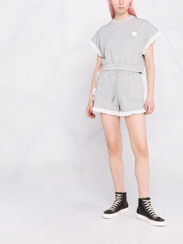 ( Neue Saison ) Maje Jersey-Shorts Mit Spitzenborten GREY 4 ( Neue Saison ) Maje Jersey-Shorts Mit Spitzenborten GREY - Image 2