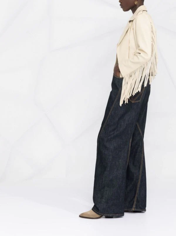 ( Neue Saison ) Maje Ecru Bikerjacke Mit Fransen Damen 8 ( Neue Saison ) Maje Ecru Bikerjacke Mit Fransen Damen - Image 6