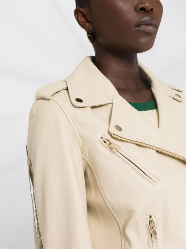 ( Neue Saison ) Maje Ecru Bikerjacke Mit Fransen Damen 7 ( Neue Saison ) Maje Ecru Bikerjacke Mit Fransen Damen - Image 5