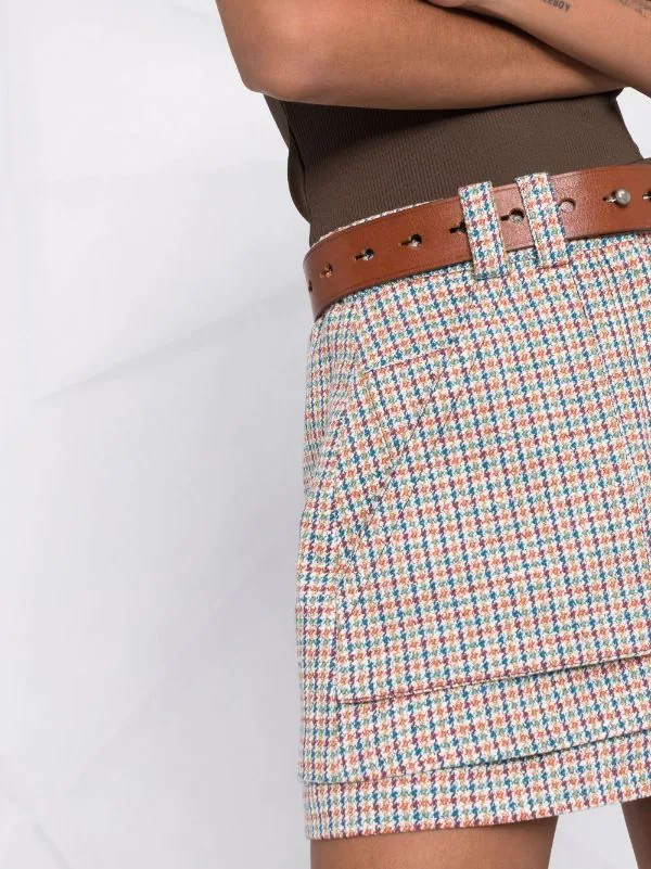 ( Neue Saison ) Maje Karierte Shorts Mit Hohem Bund BLUE BEIGE 5 ( Neue Saison ) Maje Karierte Shorts Mit Hohem Bund BLUE BEIGE - Image 3