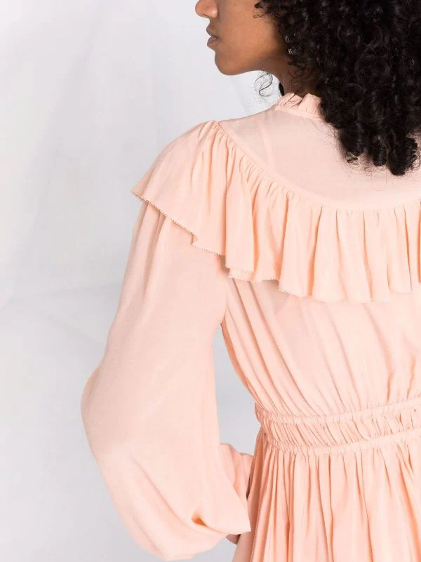 ( Neue Saison ) Maje Riava Georgette-Kleid Pale Pink 7 ( Neue Saison ) Maje Riava Georgette-Kleid Pale Pink - Image 5