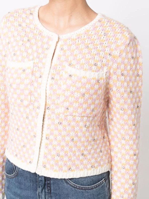 ( Neue Saison ) Maje Pink Karierter Cardigan Damen 7 ( Neue Saison ) Maje Pink Karierter Cardigan Damen - Image 5