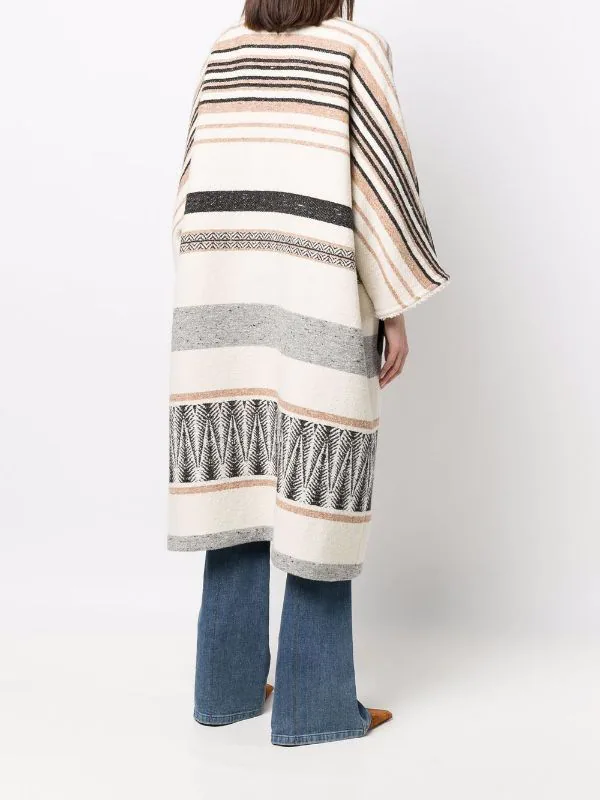 ( Neue Saison ) Maje Gestreifter Mantel Beige 6 ( Neue Saison ) Maje Gestreifter Mantel Beige - Image 4