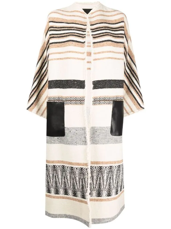 ( Neue Saison ) Maje Gestreifter Mantel Beige 3 ( Neue Saison ) Maje Gestreifter Mantel Beige