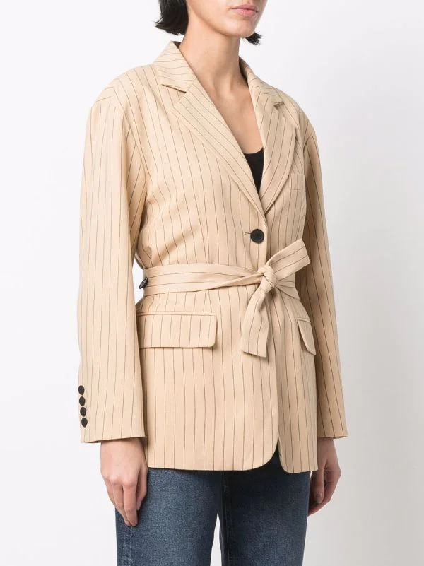 ( Neue Saison ) Maje Blazer Mit Nadelstreifen Beige 5 ( Neue Saison ) Maje Blazer Mit Nadelstreifen Beige - Image 3