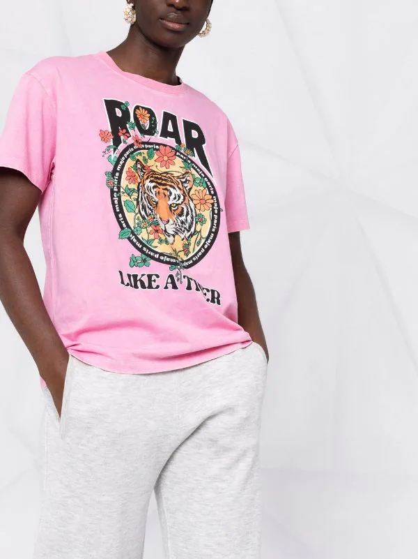 ( Exklusiv ) Maje Pink T-Shirt Mit Grafischem Print Damen 7 ( Exklusiv ) Maje Pink T-Shirt Mit Grafischem Print Damen - Image 5