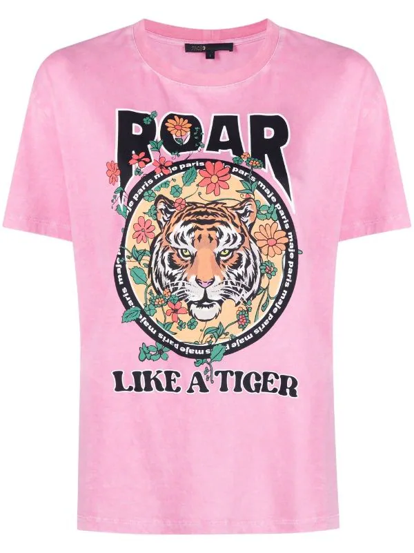 ( Exklusiv ) Maje Pink T-Shirt Mit Grafischem Print Damen 3 ( Exklusiv ) Maje Pink T-Shirt Mit Grafischem Print Damen