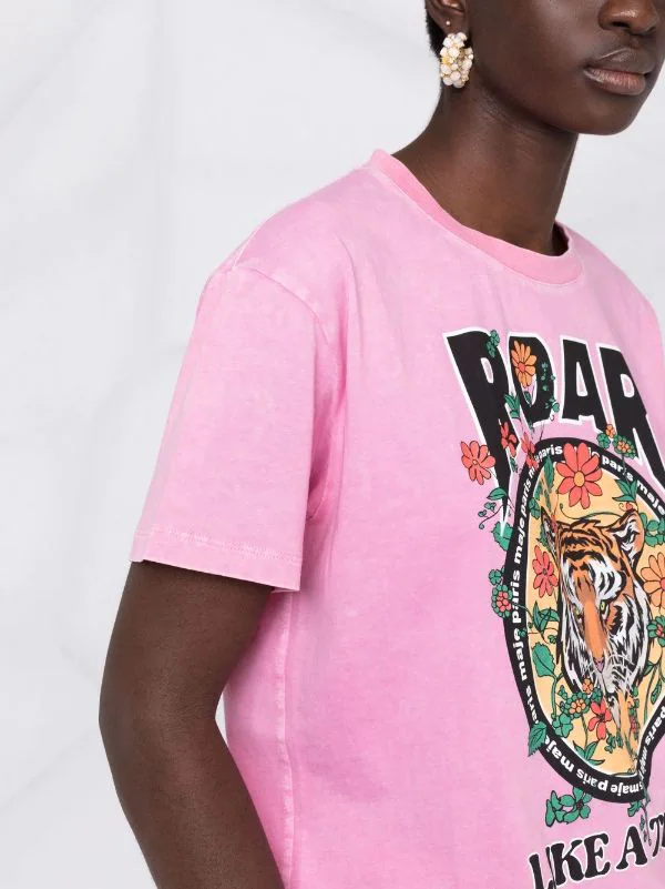 ( Exklusiv ) Maje Pink T-Shirt Mit Grafischem Print Damen 5 ( Exklusiv ) Maje Pink T-Shirt Mit Grafischem Print Damen - Image 3