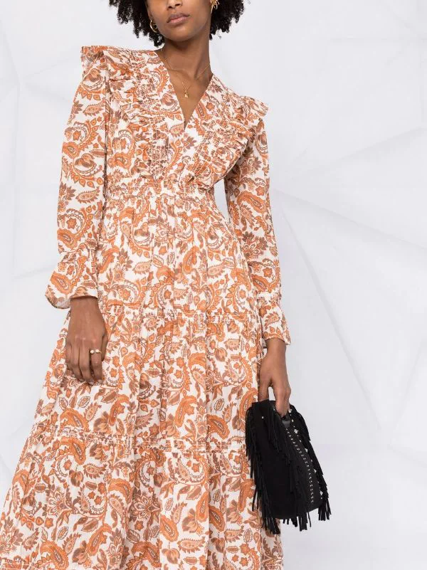 ( Neue Saison ) Maje Kleid Mit Paisley-Print 0152 Orange 7 ( Neue Saison ) Maje Kleid Mit Paisley-Print 0152 Orange - Image 5