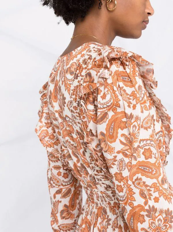( Neue Saison ) Maje Kleid Mit Paisley-Print 0152 Orange 5 ( Neue Saison ) Maje Kleid Mit Paisley-Print 0152 Orange - Image 3