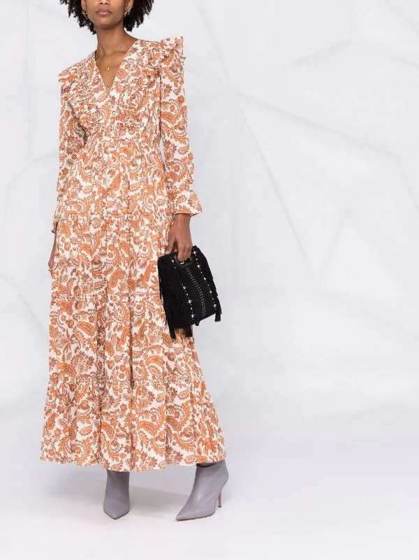 ( Neue Saison ) Maje Kleid Mit Paisley-Print 0152 Orange 4 ( Neue Saison ) Maje Kleid Mit Paisley-Print 0152 Orange - Image 2