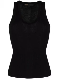 ( Neue Saison ) Maje Black Tanktop Aus Geripptem Strick Damen
