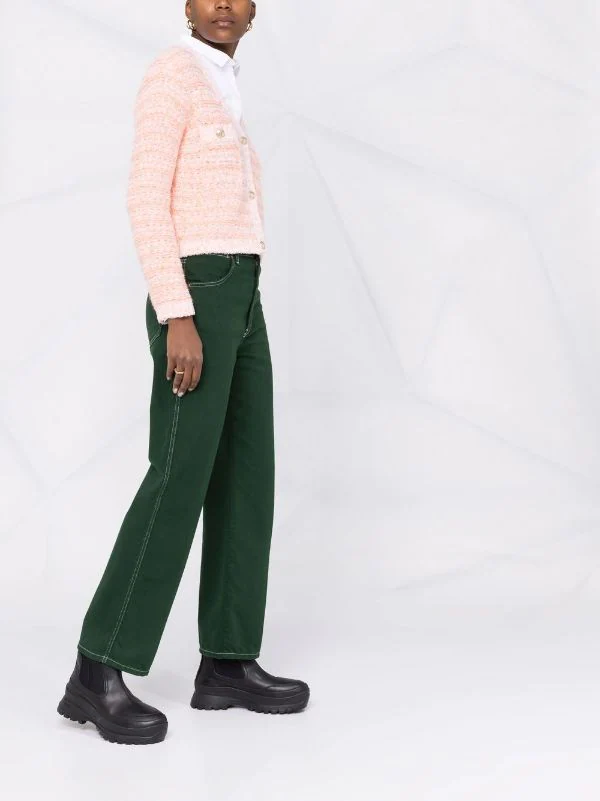 ( Neue Saison ) Maje 0152 Orange Cardigan Mit V-Ausschnitt Damen 8 ( Neue Saison ) Maje 0152 Orange Cardigan Mit V-Ausschnitt Damen - Image 6