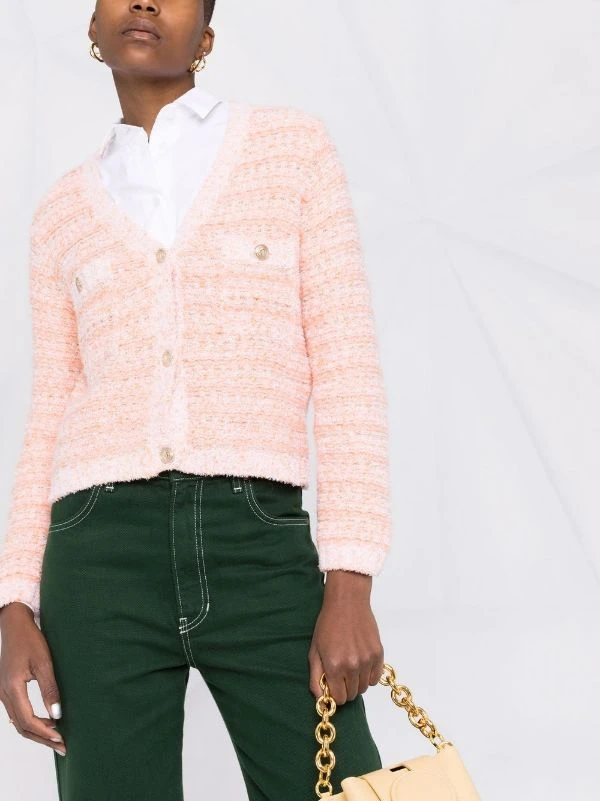 ( Neue Saison ) Maje 0152 Orange Cardigan Mit V-Ausschnitt Damen 7 ( Neue Saison ) Maje 0152 Orange Cardigan Mit V-Ausschnitt Damen - Image 5