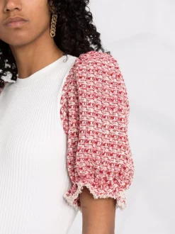 ( Exklusiv ) Maje 0101 ECRU Gestricktes T-Shirt Damen -Maje Verkäufe 2024 17560100 36922939 600