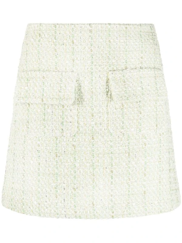 ( Neue Saison ) Maje H017 VERT CLAIR Tweed-Midirock In A-Linie Damen 3 ( Neue Saison ) Maje H017 VERT CLAIR Tweed-Midirock In A-Linie Damen