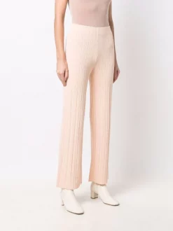 ( Neue Saison ) Maje Pale Pink Gerippte Schlaghose Damen -Maje Verkäufe 2024 17560124 37320767 600