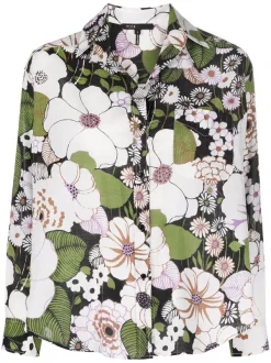 ( Neue Saison ) Maje Hemd Mit Blumen-Print Flower 70's Black