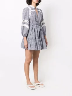 ( Neue Saison ) Maje Kleid Mit Karomuster Marine Ecru -Maje Verkäufe 2024 17560135 38327630 600