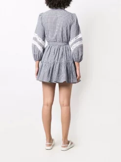 ( Neue Saison ) Maje Kleid Mit Karomuster Marine Ecru -Maje Verkäufe 2024 17560135 38328430 600