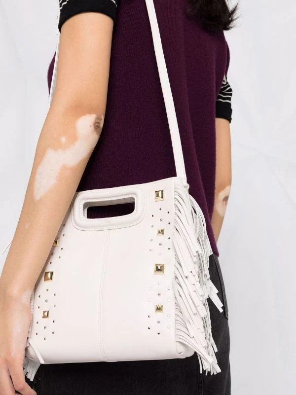 ( Neue Saison ) Maje 0101 ECRU M Rockstud Handtasche Damen 5 ( Neue Saison ) Maje 0101 ECRU M Rockstud Handtasche Damen - Image 3