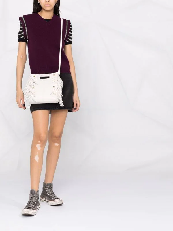 ( Neue Saison ) Maje 0101 ECRU M Rockstud Handtasche Damen 4 ( Neue Saison ) Maje 0101 ECRU M Rockstud Handtasche Damen - Image 2