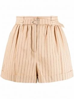( Neue Saison ) Maje Shorts Mit Nadelstreifen Beige